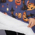 thumbnail image 3 of Oversized Wearable Blanket Hoodie,Magical Pumpkin Castle Halloween Pattern Sherpa Blanket Hoodie with Super Pockets,Super Warm Fuzzy Pullover for Women & Men, 3 of 6