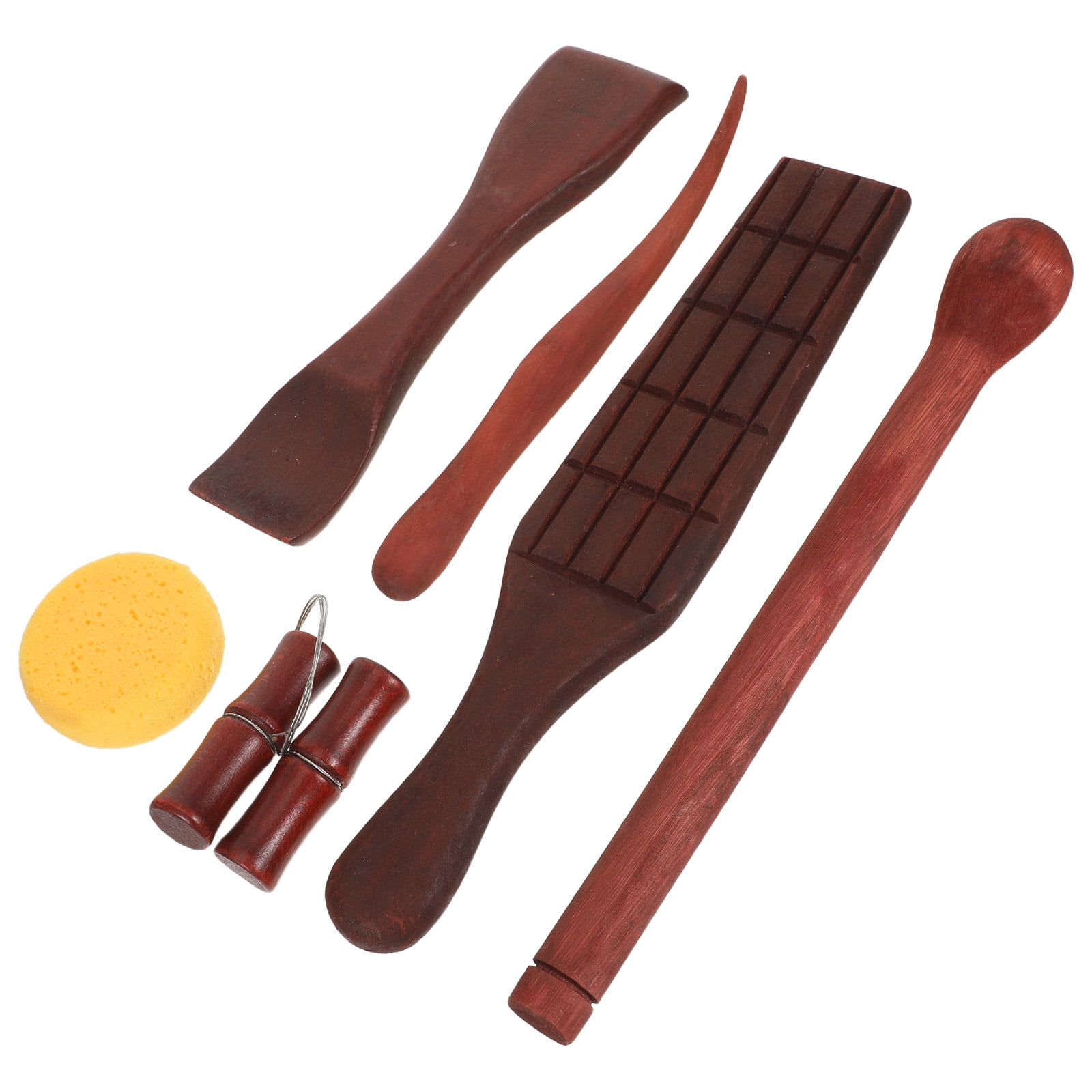 OFFIGAM 6-Piece Beginner Pottery Tool Set with Wooden Handles for Clay and Ceramic Sculpting Ideal for Art and Craft Projects