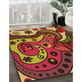 thumbnail image 3 of Ahgly Company Machine Washable Indoor Square Transitional Cranberry Red Area Rugs, 6' Square, 3 of 7