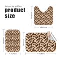 thumbnail image 3 of Brown and Beige Leopard Print Bathroom Rug Set 3 Piece,Non-Slip Bath Mat Set with U-Shaped Contour and Runner Soft Absorbent Washable, 3 of 5