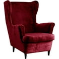 thumbnail image 1 of Lapalife Wingback Chair Slipcovers, 2-Piece Velvet Sofa Wing Chair Covers Armchair Cover Furniture Protector, 1 of 7