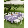 thumbnail image 4 of Outdoor Tablecloths with Umbrella Hole & Zipper, Purple Starfish 60 x102 Inch Rectangle Tablecloths, Coral Shell Ocean Vintage Coastal Waterproof Table Cloth, Patio/Pool/Picnic Table Covers, 4 of 8