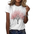thumbnail image 1 of Camiseta ZOCANIA para mujer con cuello redondo y manga corta con estampado floral, 1 of 2