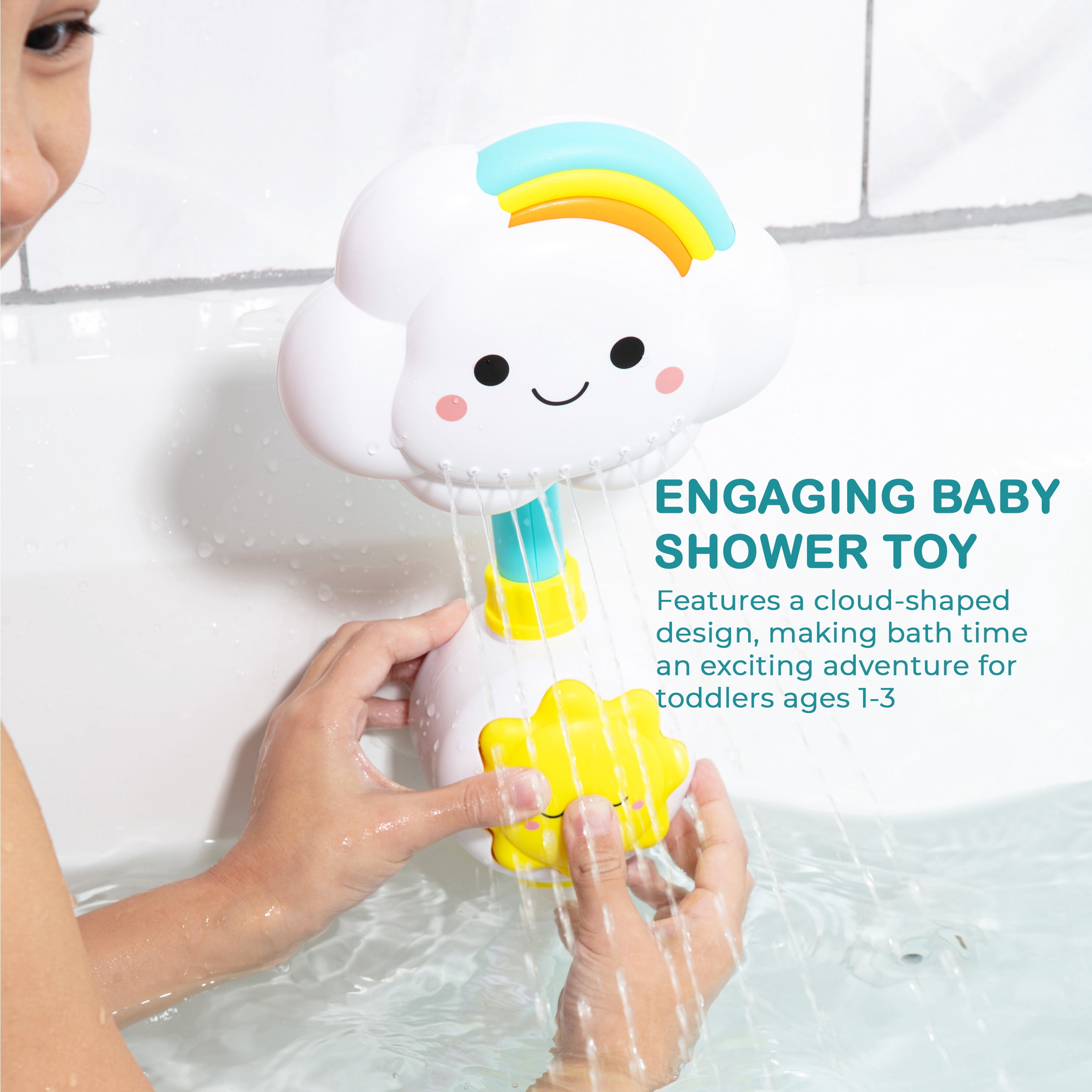 Bathtub  Slide & Shower Sprayer Water Play Bundle, Toddler Bath Time Adventure Set