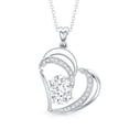 thumbnail image 2 of Rosec Jewels Lab Grown Diamond Heart Pendant with Chain - Double Heart Necklace for Women - Ready to Gift for Valentines Day, 14K White Gold, 2 of 6