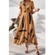 thumbnail image 3 of Vestido PRETTYGARDEN Maxi Cruzado Floral Cuello en V Volantes Talla L, 3 of 7