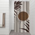thumbnail image 2 of Brown Boho Geometric and Plant Pattern Shower Curtain 36"x72" ,Bathroom Decorative Shower Curtains Set with 12 Hooks,Modern Waterproof Washable Shower Curtain, 2 of 6