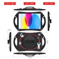 thumbnail image 3 of ELEHOLD for iPad Pro 11 2021/2020/2018 / Air 5 / Air 4 Kids Case, Heavy Duty Pencil Cap Holder Kickstand 360° Rotating Hand Strap Carrying Shoulder Strap Shockproof Child-Proof Rugged Case, Black, 3 of 12