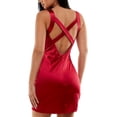 thumbnail image 2 of Speechless Womens Juniors Satin Plunge-Neck Mini Dress, 2 of 2