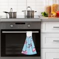 thumbnail image 5 of Haosy 2 Pack Kitchen Wash Cloths with Hanging Loops Absorbent Absorbent Quick Drying Hand Towels, Pink Blue Race Cars, 5 of 7