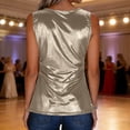 thumbnail image 4 of XFLWAM Women's Metallic Shiny Tank Tops V Neck Sleeveless Camis Vest Summer Casual Loose Party Going Out T Shirt, 4 of 8