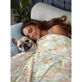 thumbnail image 3 of Beige Flowers King Size Flat Sheet, Wrinkleproof & Fadeproof Cooling Flat Bed Sheet Only, Farmhouse Botanical Floral Green Leaves Breathable Soft Bedding Top Sheets 105 x 98 Inches, 3 of 8