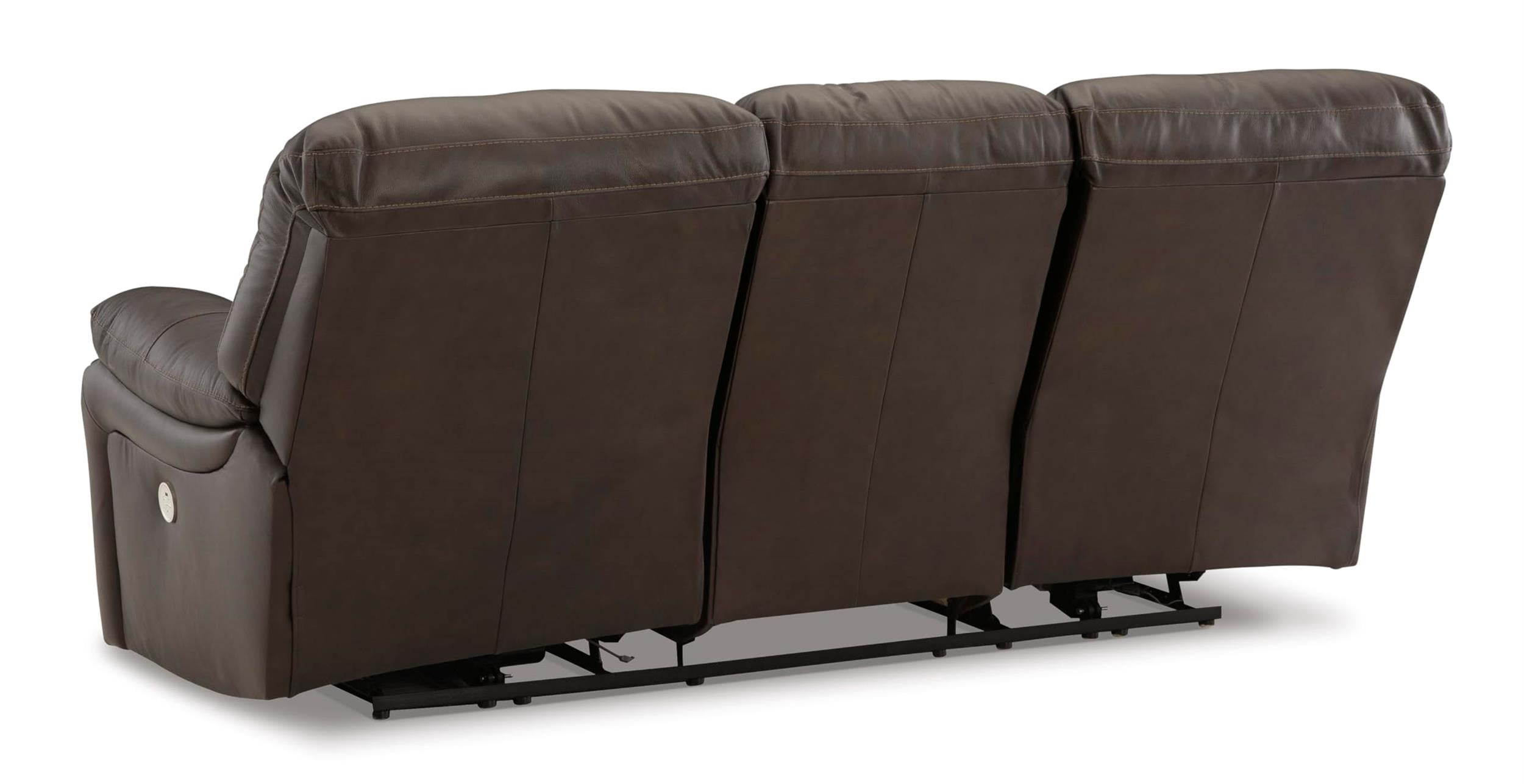 Signature Design by Ashley Leesworth Dark Brown Power Reclining Sofa