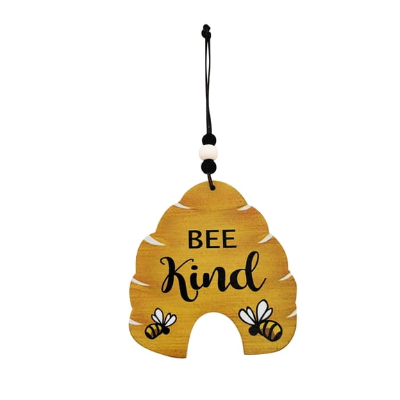 1PC Beehive Ornaments Wood Bumble Bee Cutouts for Tree Tray Wreath Christmas Festival, Bee Kind Sign Art Crafts Home Hanging Decor, Bulk