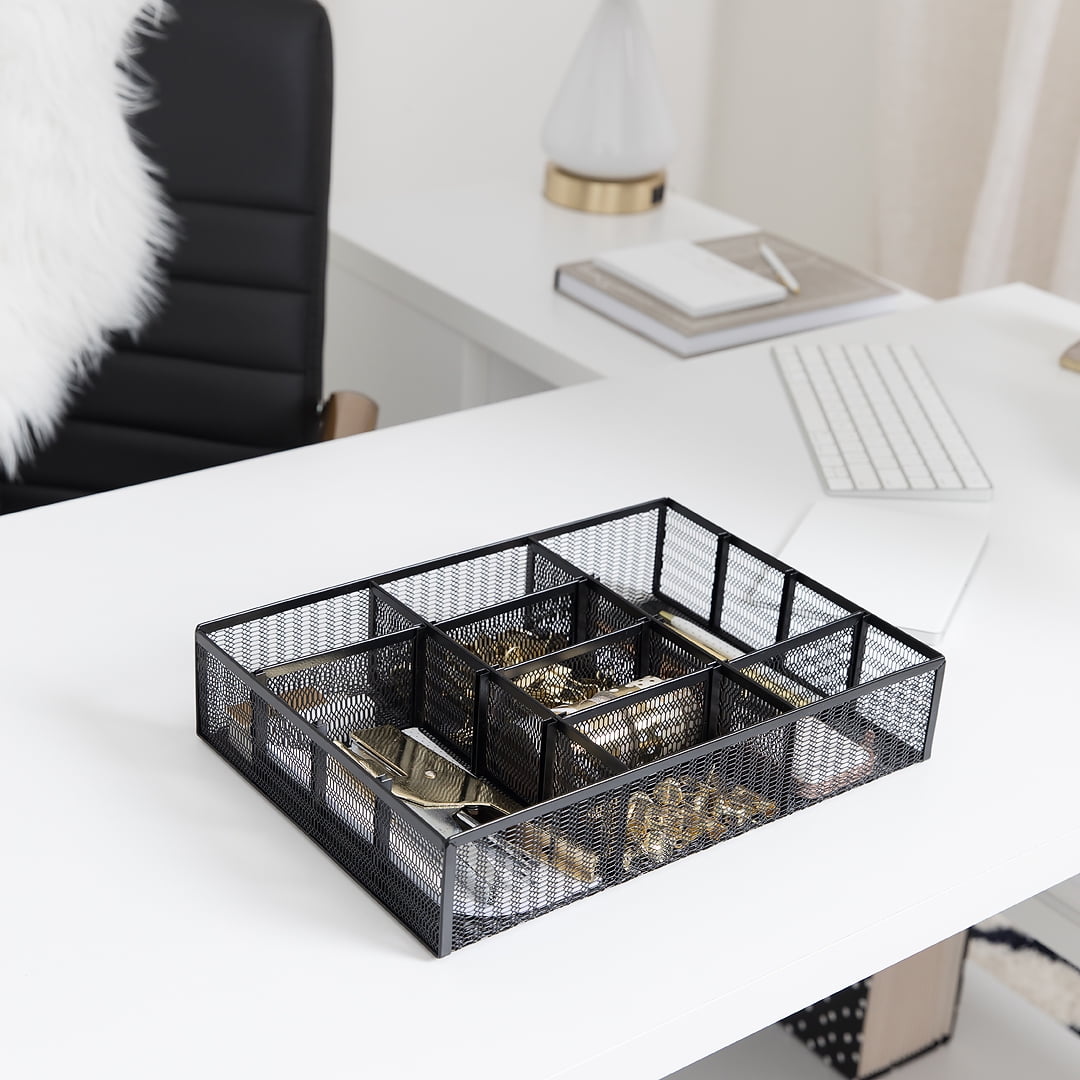 Blu Monaco Desk Drawer Organizer Tray with 12 Adjustable Compartments
