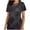 Black, variant on Women's Halloween Scrub Top Funny Print Shirts Graphic Tees Casual Short Sleeve Tunic Tops Slim Fit Comfy Blouse with Nursing Pockets