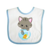 Inktastic Cute Cat, Little Cat, Kitty, Kitten, Fish Bowl Girls Baby Bib