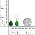 thumbnail image 3 of Gem Stone King 16.50 Cttw Green Simulated Emerald Dangle Earrings for Women | 925 Sterling Silver | Pear Shape 16X12MM | Fine Jewelry Gifts for Women Mom Wife Her, 3 of 5
