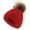 Red, variant on Penkiiy Baby Hats Baby Winter Hat NEW Girls Boys Kids Winter Beanie Gradient Knit Hat Warm Knit Thick Ski Cap With Ball Of Yarn For 1-6Years Old Pink Hat for One Size