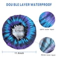 thumbnail image 3 of Shower Caps,Blue Purple Tie Dye Mandala Pattern Waterproof Shower Cap for Women 4 Pieces,Double Reusable Hair Cover for Shower PEVA Elastic Stretch Hem, 3 of 7
