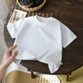 thumbnail image 2 of Camiseta de manga corta de algodón puro para niños, niñas, bebés, ropa de verano, nuevo estilo, camisetas para niños pequeños, 2 of 5