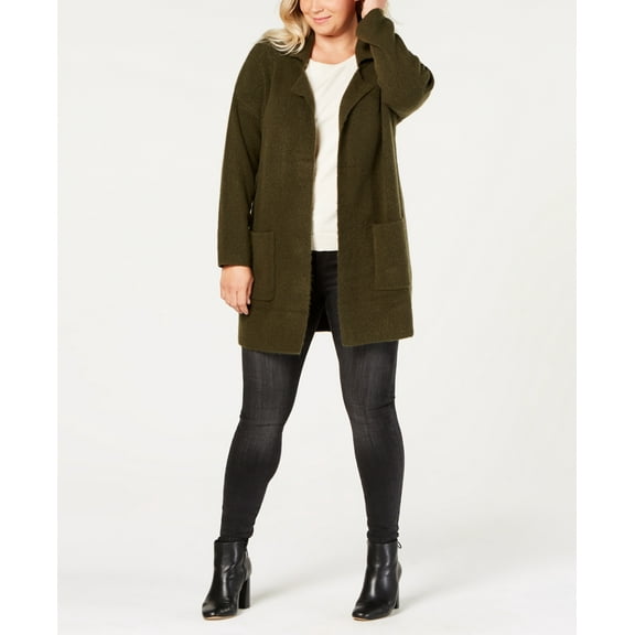 Style & Co Plus Size Sweater Blazer Evening Olive 0X