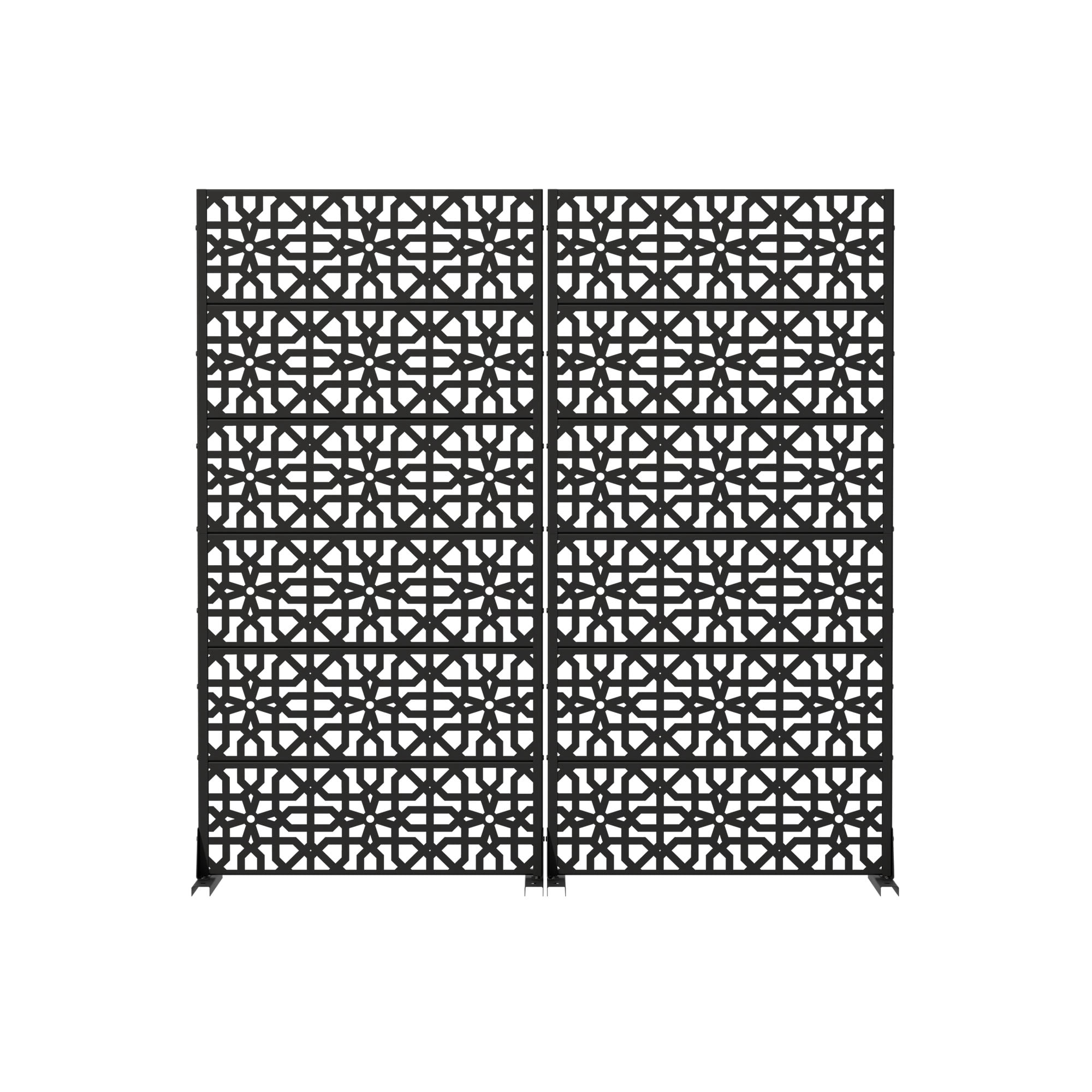 MAYEERTY 6 Panels Outdoor Privacy Screen, Metal Decorative Privacy Fence, 2 pcs Privacy Panel for Patio, Balcony, Backyard, Garden