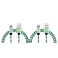 thumbnail image 1 of Tholdsy Cable de carga de transmisión de datos trenzado de nailon con conector Micro Usb y tipo A para carga de teléfono Android verde 2Conjunto, 1 of 5