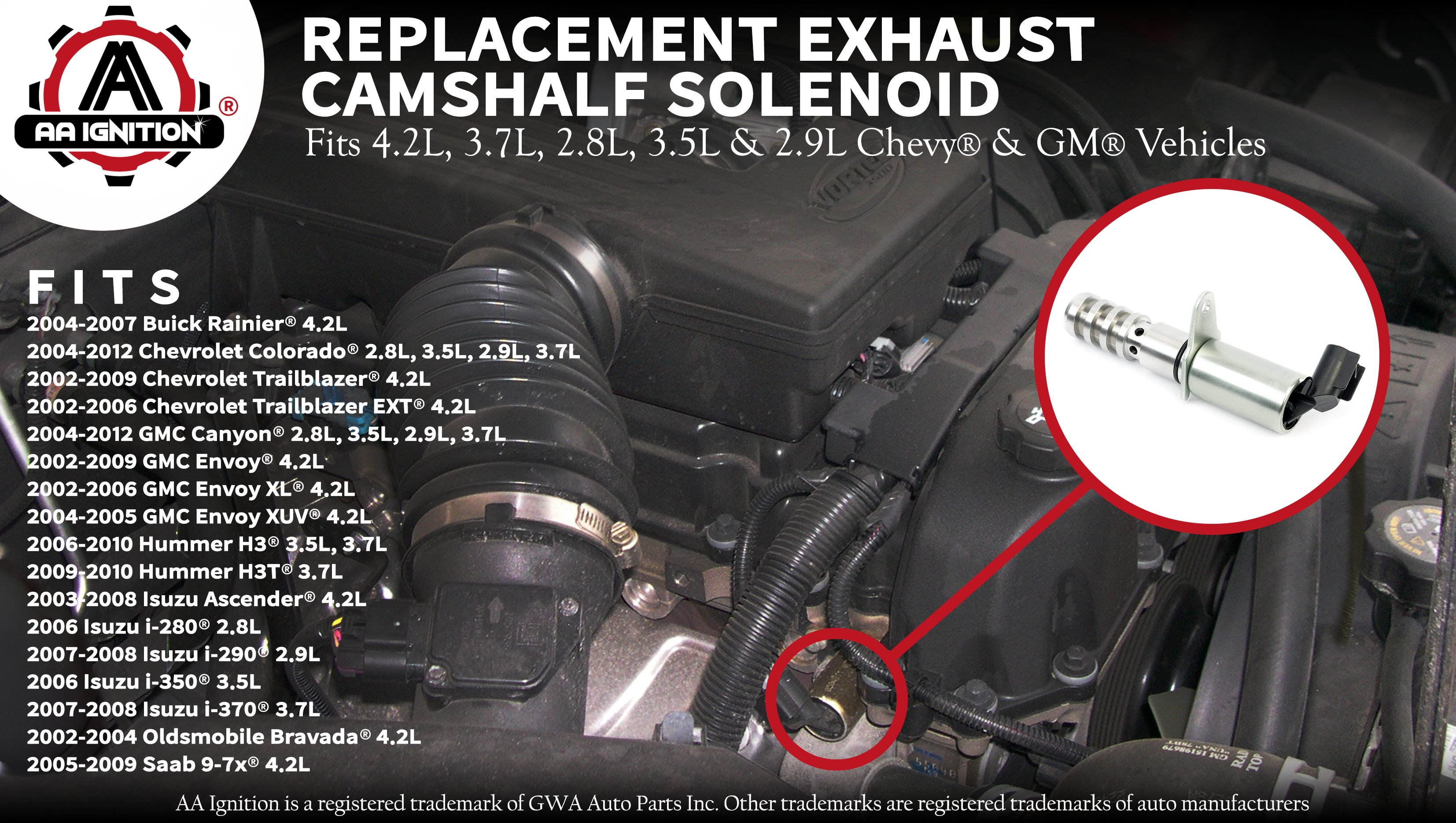 labwork 12615613 12586722 4pcs Camshaft Position Sensor Engine Variable Valve Timing VVT Solenoid Fit for Buick GMC Chevrolet Cadillac Pontiac Saturn and mo