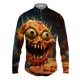 thumbnail image 2 of Camisas de manga larga con estampado 3D de pizza para hombre, camisas de hip-hop de calle de primavera y otoño, blusas góticas casuales de moda para hombre Y2k, 2 of 4