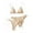 Beige, variant on Women Bikini Set Solid Color Lace Up Backless Adjustable Straps Removable Padded Bras Tummy Control Swimwear For Beach Vacation Pool Party