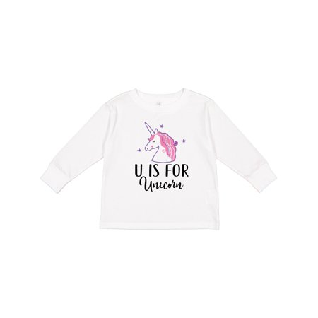 

Inktastic Unicorn Letter U Alphabet Gift Toddler Toddler Girl Long Sleeve T-Shirt