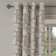 thumbnail image 3 of Ambesonne Stone Print Grommet Curtain, Square Retro Pattern, 50"x63", Warm Taupe and Dark Tan, 3 of 5