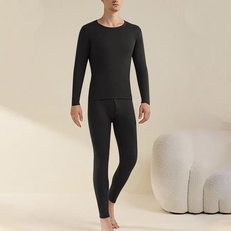 WAENQINLA Men s Thermal Underwear Soft Base Layer Winter Long Sleeve Crewneck Tops and Bottom Set 2 Peice for Hunting Hiking