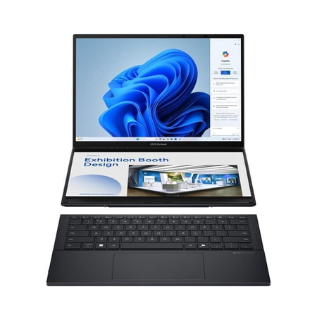 ASUS Zenbook DUO Dual 14" OLED WUXGA Touchscreen Detachable 2-in-1 Notebook Intel Core Ultra 9 285H 32GB RAM 1TB SSD Inkwell Gray