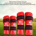 thumbnail image 3 of Juego de protectores de espinillas y brazos de cuero sintético para una mayor protección, armadura de taekwondo roja M, 3 of 8