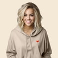 thumbnail image 4 of Dalix Pixel Heart Embroidered Fleece Cropped Hoodie Cold Fall Winter Women in Heather Dust L Large, 4 of 5