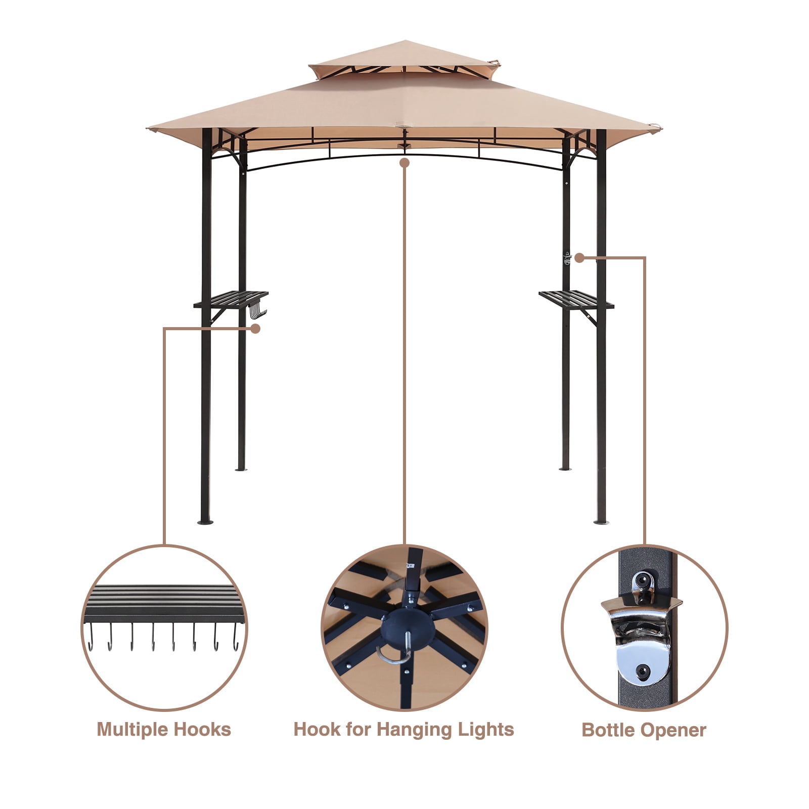 Abble 5' x 8' Outdoor Barbecue Grill Gazebo, Patio BBQ Pagoda