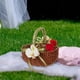 thumbnail image 5 of Cesta de regalo para niña de las flores, cesta de almacenamiento tejida, cesta de picnic para boda Flor verde claro, 5 of 8