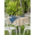 thumbnail image 3 of Outdoor Tablecloths with Umbrella Hole & Zipper, Orange Brown Round Tablecloths 60 Inch, Modern Abstract Art Ombre Striped Waterproof Table Cloth, Patio/Pool/Picnic Table Covers, 3 of 8