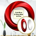 thumbnail image 3 of Designart "Vortex Of Red Perpetual Pulse" Abstract Spirals Round Mirror Wall Decor Modern - Large Red Round Office Mirror - Round Mirror - 23" x 23", 3 of 6