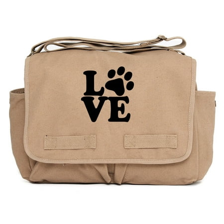 Love Paw Dog Cat Army Heavyweight Canvas Messenger Shoulder (Best Chat Messenger For Android)
