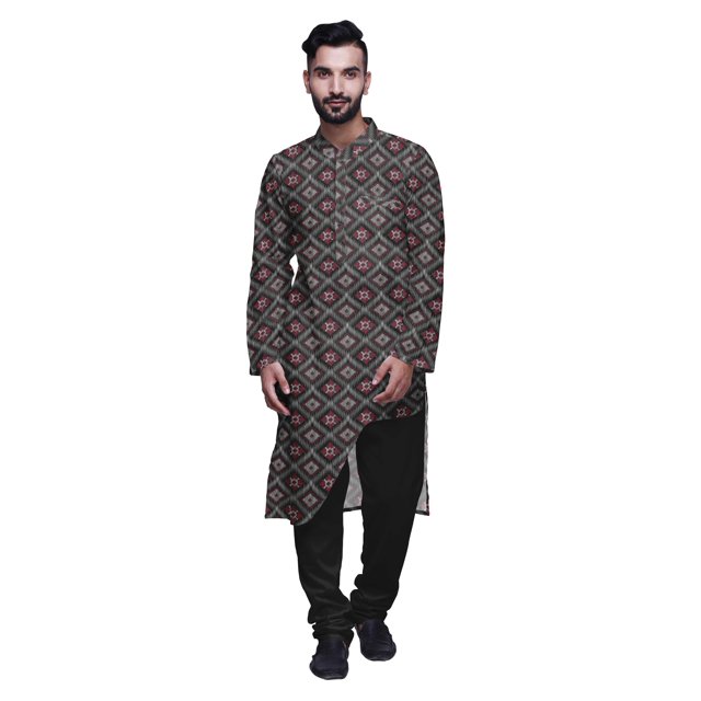 Atasi Ensemble de Pyjama Kurta Ethnique Imprimé pour Fête d'Été Kurta Pyjama pour Hommes