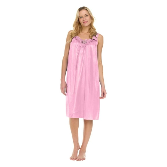 Womens Nightgowns Womens Pajamas NightGowns For Women Sleeveless Satin Silk Nightshirt For Women Wide Strap Plus Size
