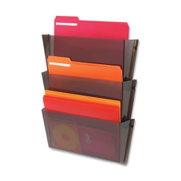 Deflect-O Poches Murales&44; 14,5 Po x 3 Po x 6,5 Po&44; Lettre&44; 3-PK&44; Fumée