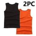 thumbnail image 4 of TEAJOPSUU 2 Pack Tank Tops for Unisex Kids Summer Loose Sleeveless T Shirt for Boys Girls Lightweight Soft Round Neck Shirt,Black/Orange, 4 of 6