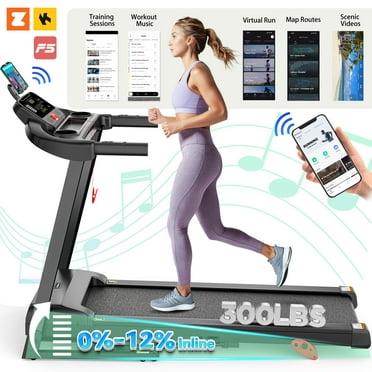 3.75HP Folding Treadmill with 300lbs Capacity, 71 Programs Treadmill for Home, 3 Adjustable Incline, 7.5MPH Speed, Intelligent APP control, Silent Brushless Motor, Bluetooth & HiFi Stereo Speakers