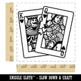thumbnail image 2 of King and Queen of Hearts Playing Cards Self-Inking Rubber Stamp Ink Stamper - Blue Ink - Large 1-1/2 Inch, 2 of 7