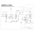 thumbnail image 2 of Kingston Brass GKB982PL Robinet de Lavabo à Large Diffusion English Country, Laiton Poli, 2 of 2