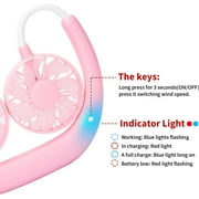 Portable Neck Fan Rechargeable Personal Hand-Free Fan Mini USB Wearable Neckband Sport Fan, 3 Speed Adjustable, 360 Degrees Free Rotation Perfect for Working, Traveling, Office, Reading